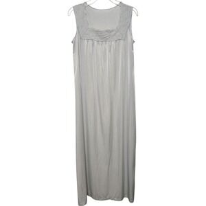 Vintage‎ 70s Gilead Nylon Nightgown Medium Baby Blue Lace Sleeveless Trad Wife